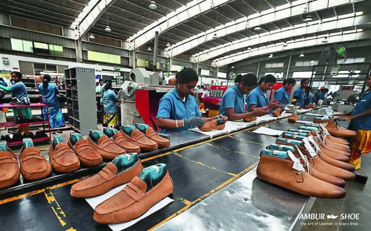 Ambur shoe factories inside production
