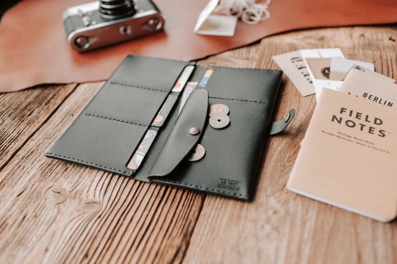 Travel leather wallet