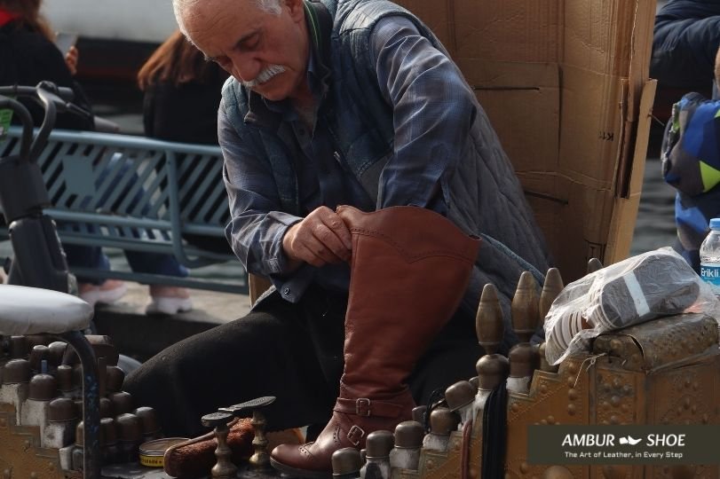 Leather shoes care and natural aging